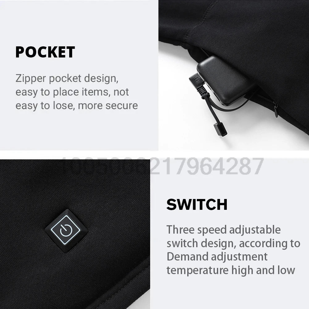 Winter USB Electric Heating Jacket Heated Thermal Underwear Men Women Sports Thermal Heated Underwear  Electric Heated Equipmen