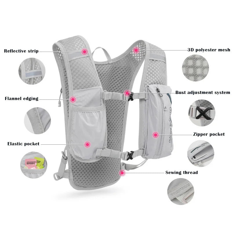 Breathable Hydration Vest with Phone Pocket for Running & Cycling - Montrip